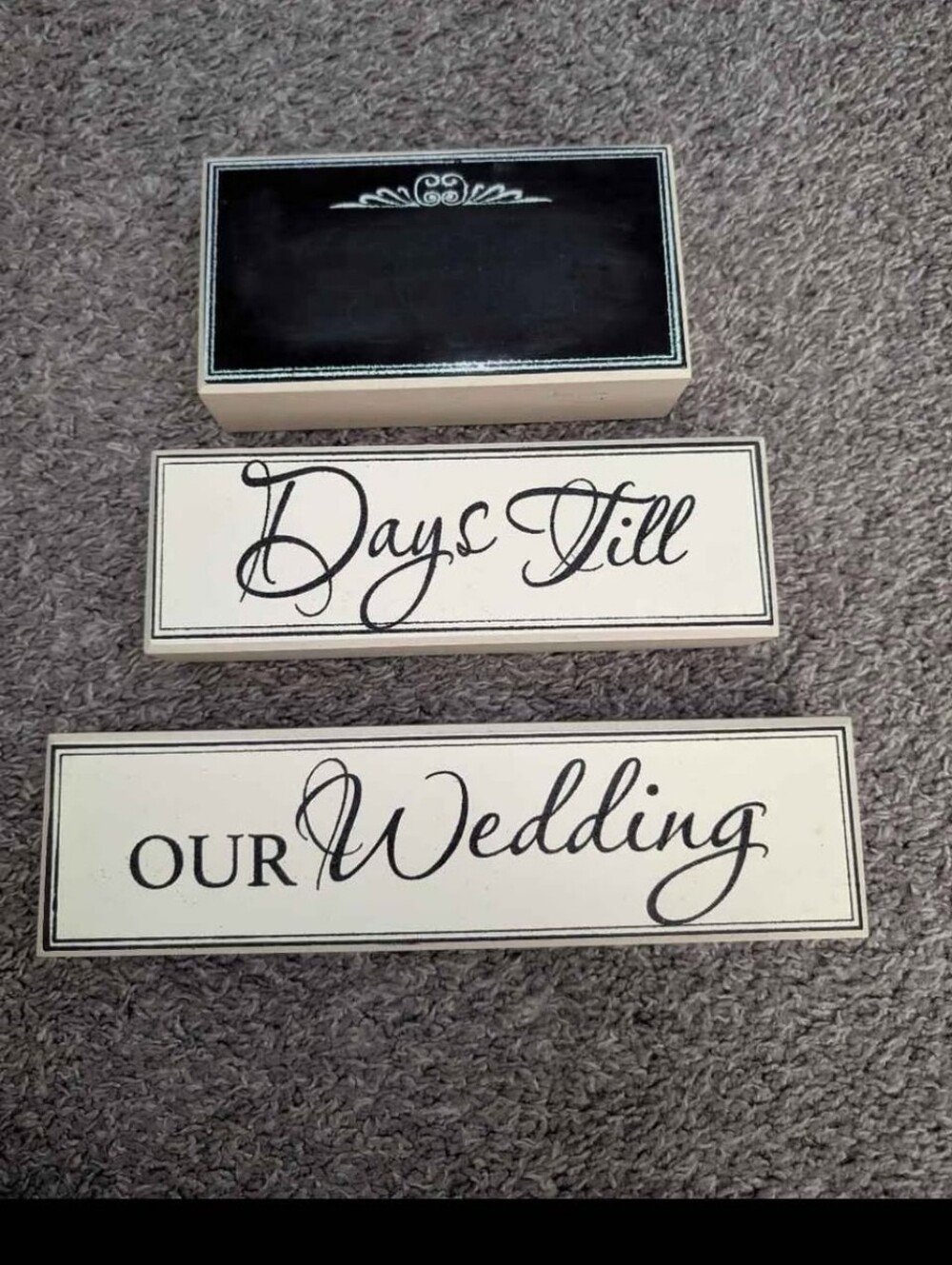 Wedding Countdown Decorative Blocks - Black & Cream
